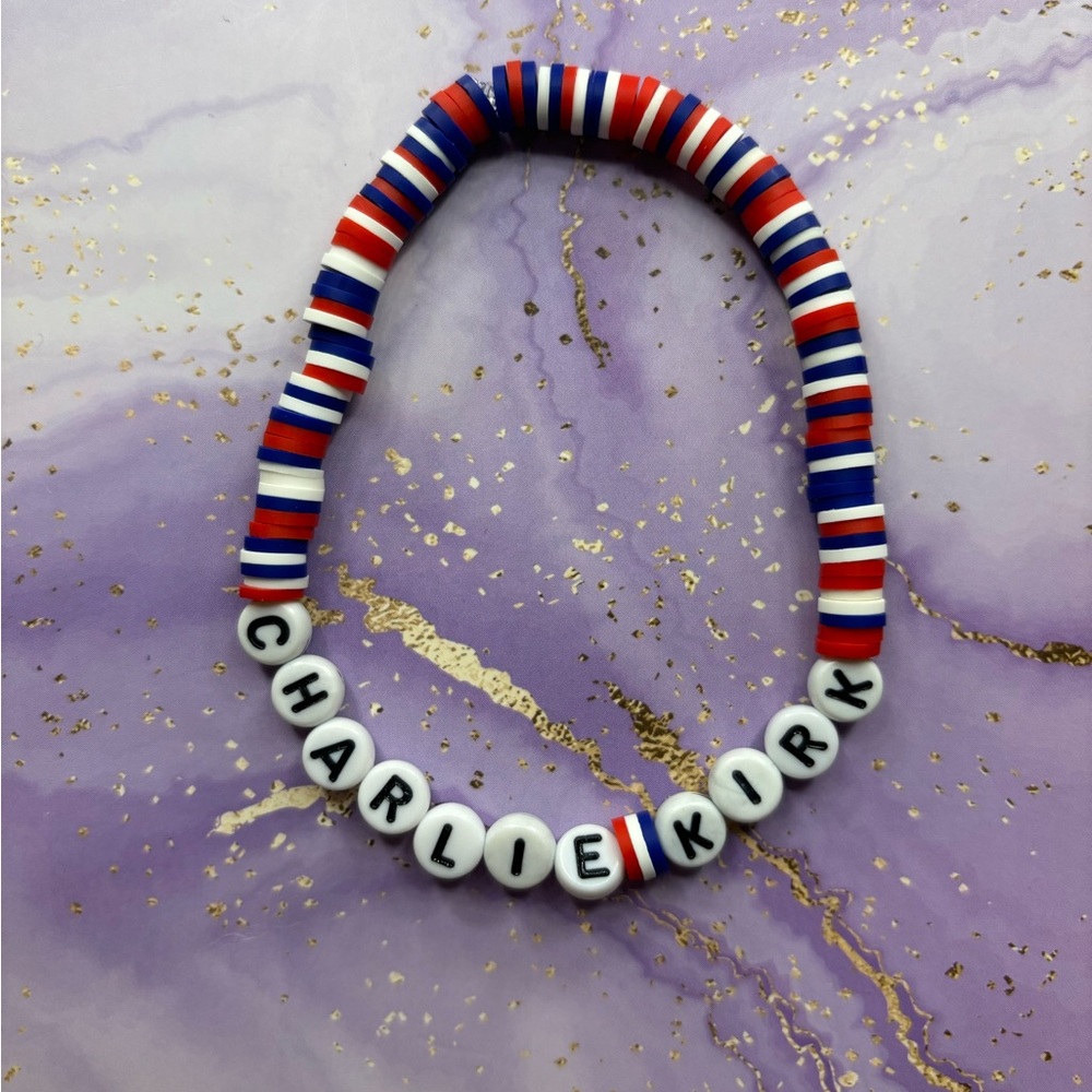 Handmade “Charlie Kirk” memorial bracelet
